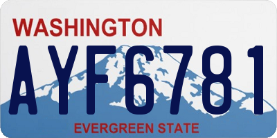 WA license plate AYF6781