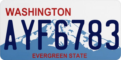 WA license plate AYF6783