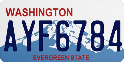 WA license plate AYF6784