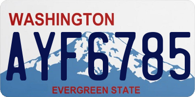 WA license plate AYF6785