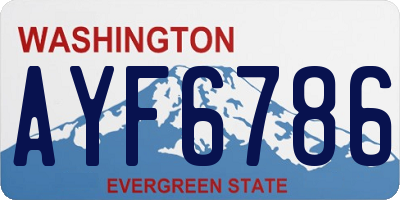 WA license plate AYF6786