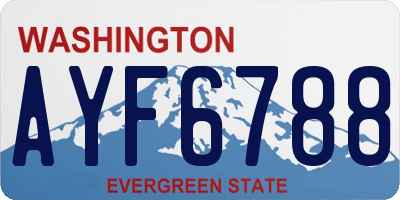 WA license plate AYF6788