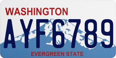 WA license plate AYF6789