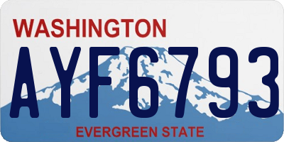 WA license plate AYF6793