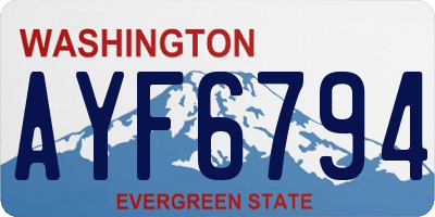 WA license plate AYF6794