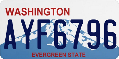 WA license plate AYF6796