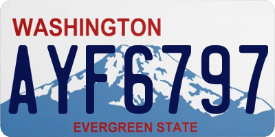 WA license plate AYF6797