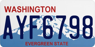 WA license plate AYF6798