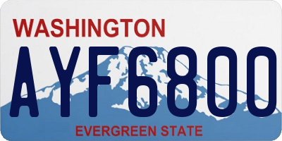 WA license plate AYF6800