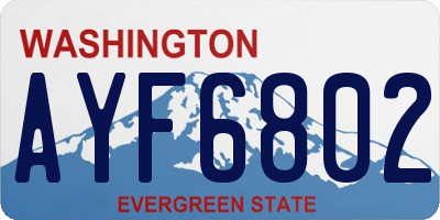 WA license plate AYF6802