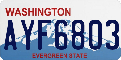 WA license plate AYF6803