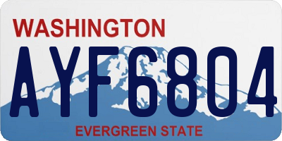 WA license plate AYF6804