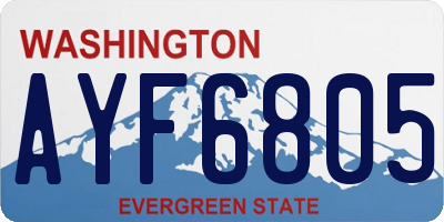 WA license plate AYF6805