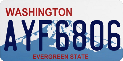 WA license plate AYF6806
