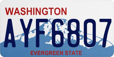 WA license plate AYF6807