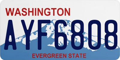 WA license plate AYF6808