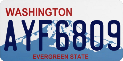 WA license plate AYF6809