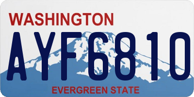 WA license plate AYF6810