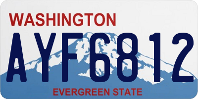 WA license plate AYF6812