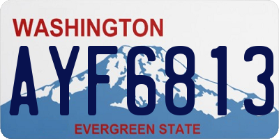WA license plate AYF6813