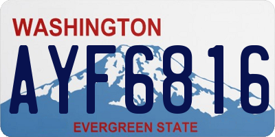 WA license plate AYF6816