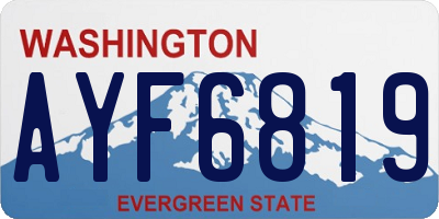 WA license plate AYF6819