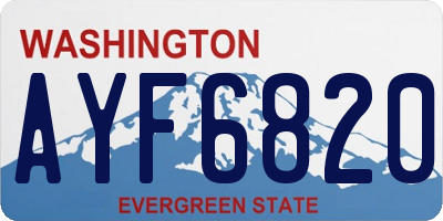 WA license plate AYF6820