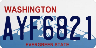 WA license plate AYF6821