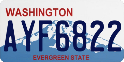 WA license plate AYF6822