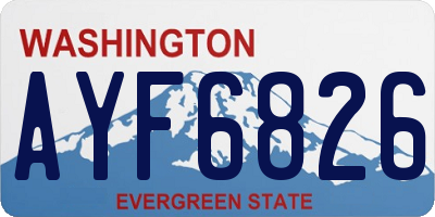 WA license plate AYF6826