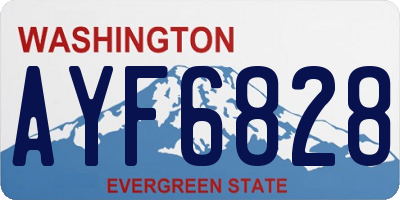 WA license plate AYF6828