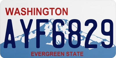 WA license plate AYF6829