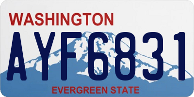 WA license plate AYF6831