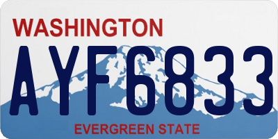 WA license plate AYF6833