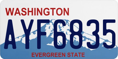 WA license plate AYF6835