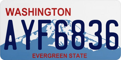 WA license plate AYF6836