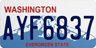 WA license plate AYF6837
