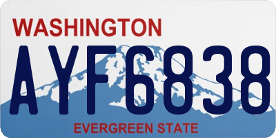 WA license plate AYF6838