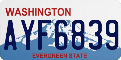 WA license plate AYF6839