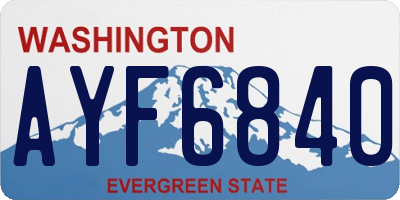 WA license plate AYF6840