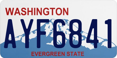WA license plate AYF6841