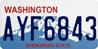 WA license plate AYF6843