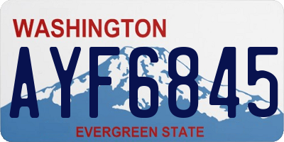WA license plate AYF6845