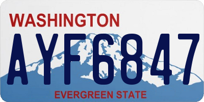 WA license plate AYF6847