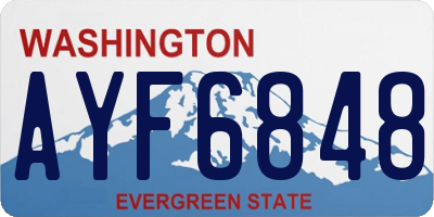 WA license plate AYF6848