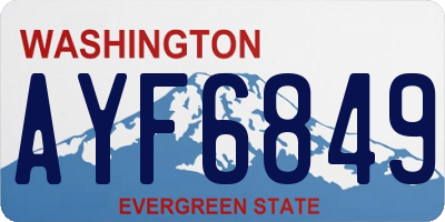 WA license plate AYF6849