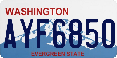 WA license plate AYF6850