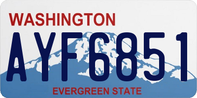 WA license plate AYF6851