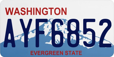 WA license plate AYF6852