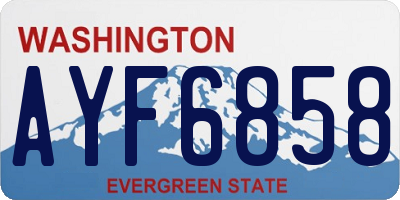 WA license plate AYF6858